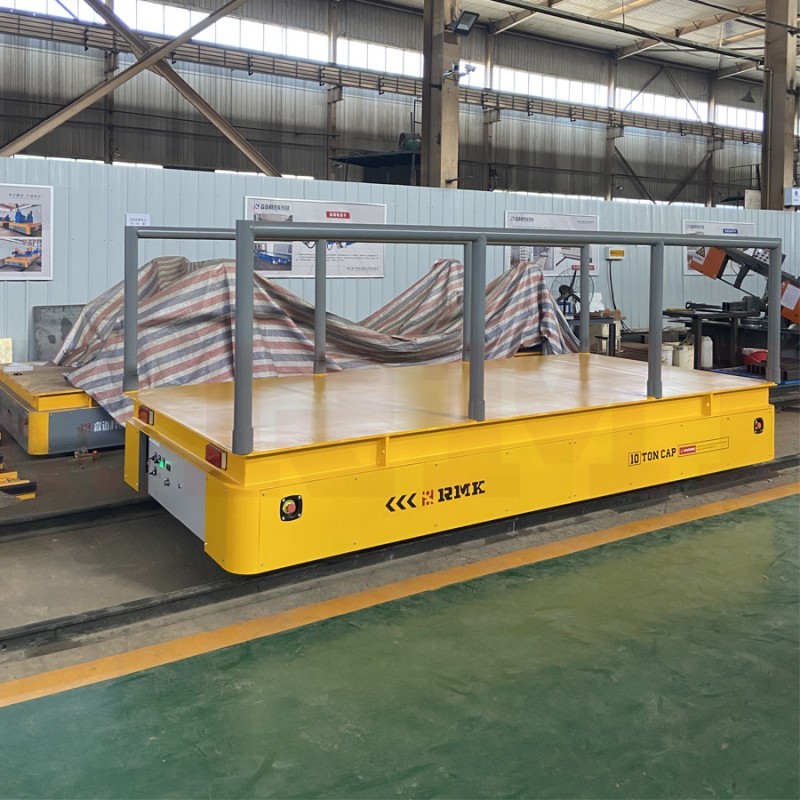 Heavy Duty 10 Ton Steel Pipe Battery Rail Transfer Cart